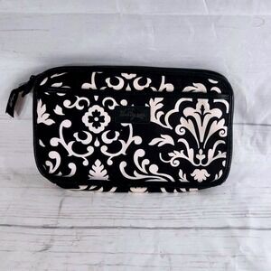 Thirty-One Pocket Pouch - Black & White Damask‎ Print
